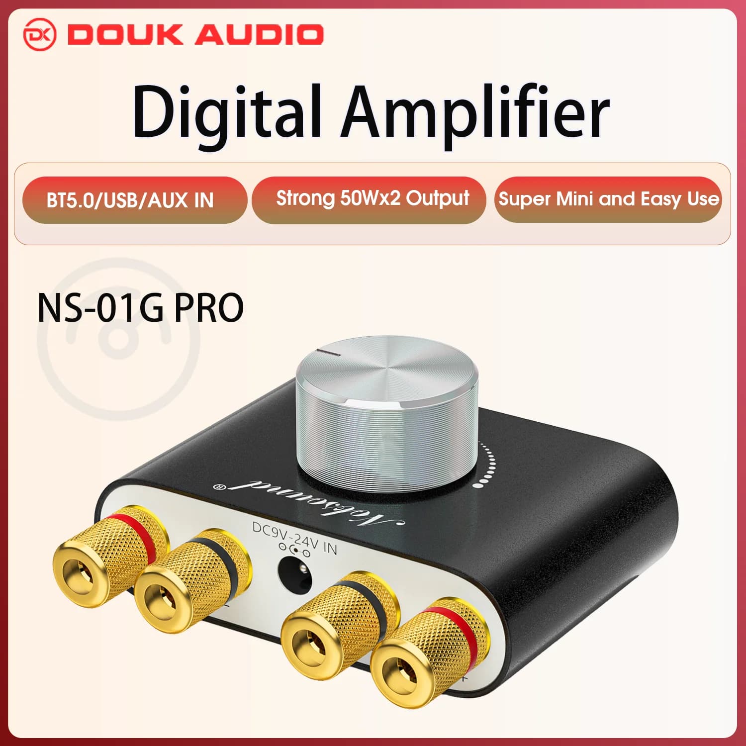 Douk Audio NS-01G Pro: Kompakter Bluetooth-HiFi-Verstärker für passive Lautsprecher