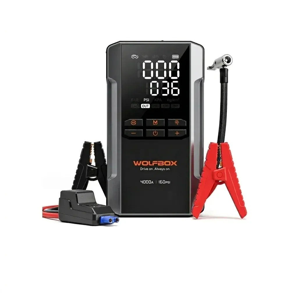 WOLFBOX Starthilfe-Kompressor 4000A mit 65W Schnellladen