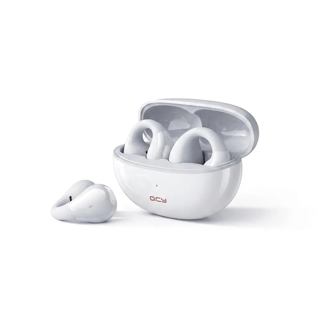 אוזניות QCY Crossky C30S עם קייס לבן