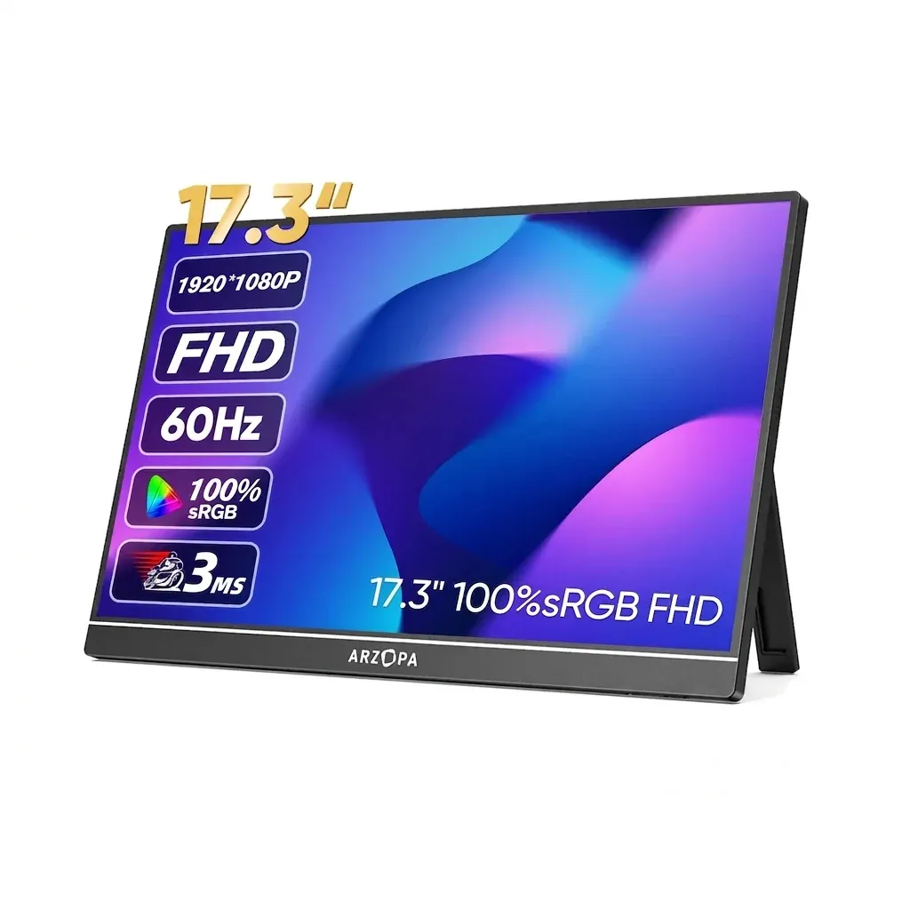 ARZOPA 17,3-Zoll Portable Gaming-Monitor mit IPS und HDR10