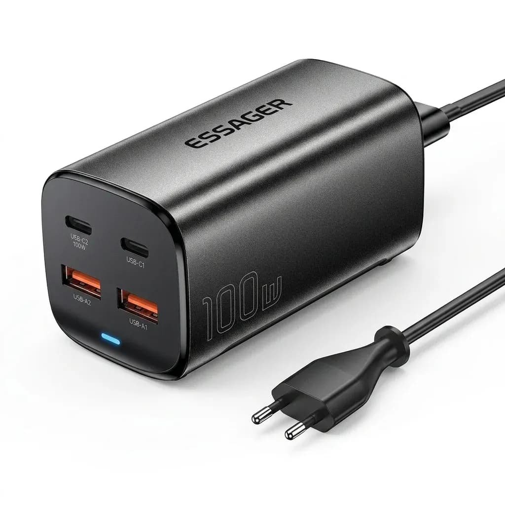 ESSAGER 100W שולחן מטען GaN שחור