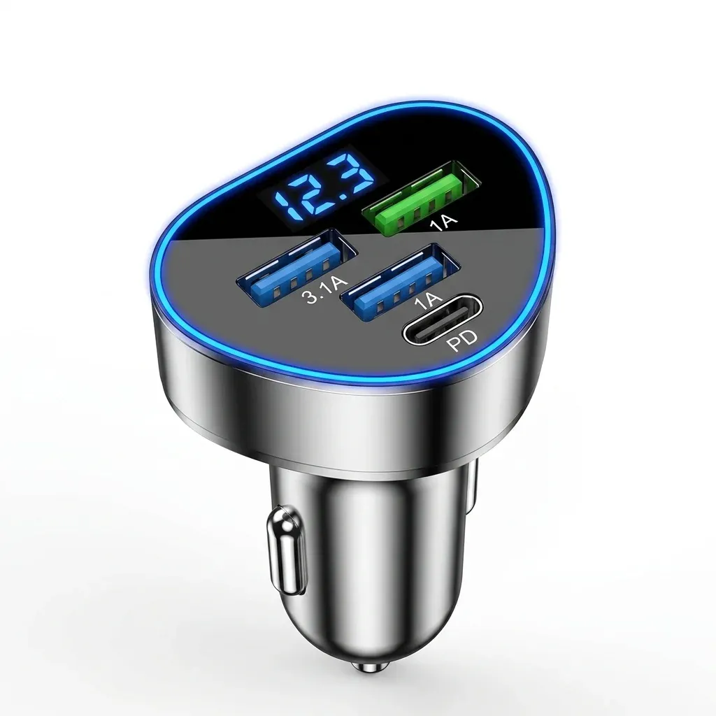 UYUXIO USB-C-Autoladegerät mit Spannungsanzeige