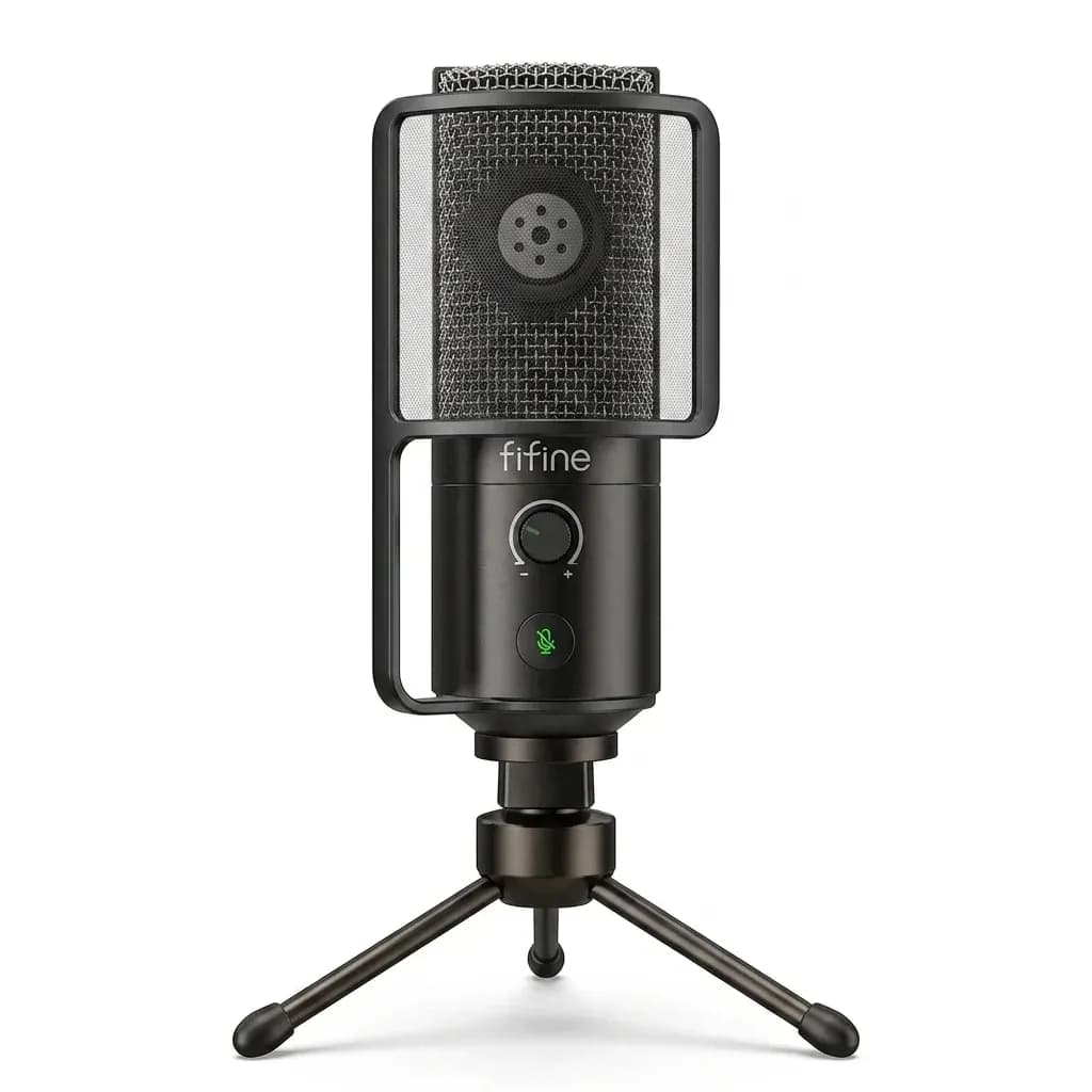 FIFINE USB-Streaming-Mikrofonset mit Popfilter und Stummschaltung
