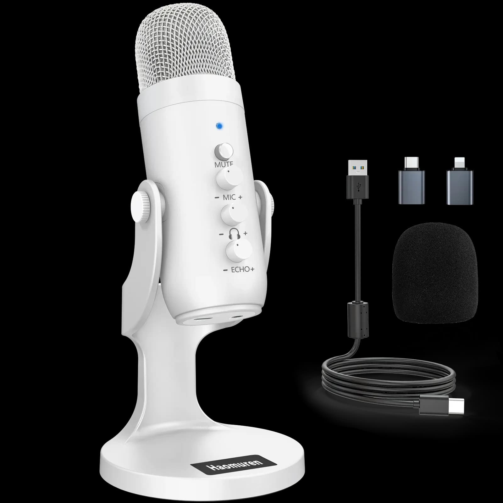 Haomuren USB-Kondensatormikrofon für klare Sprachaufnahmen