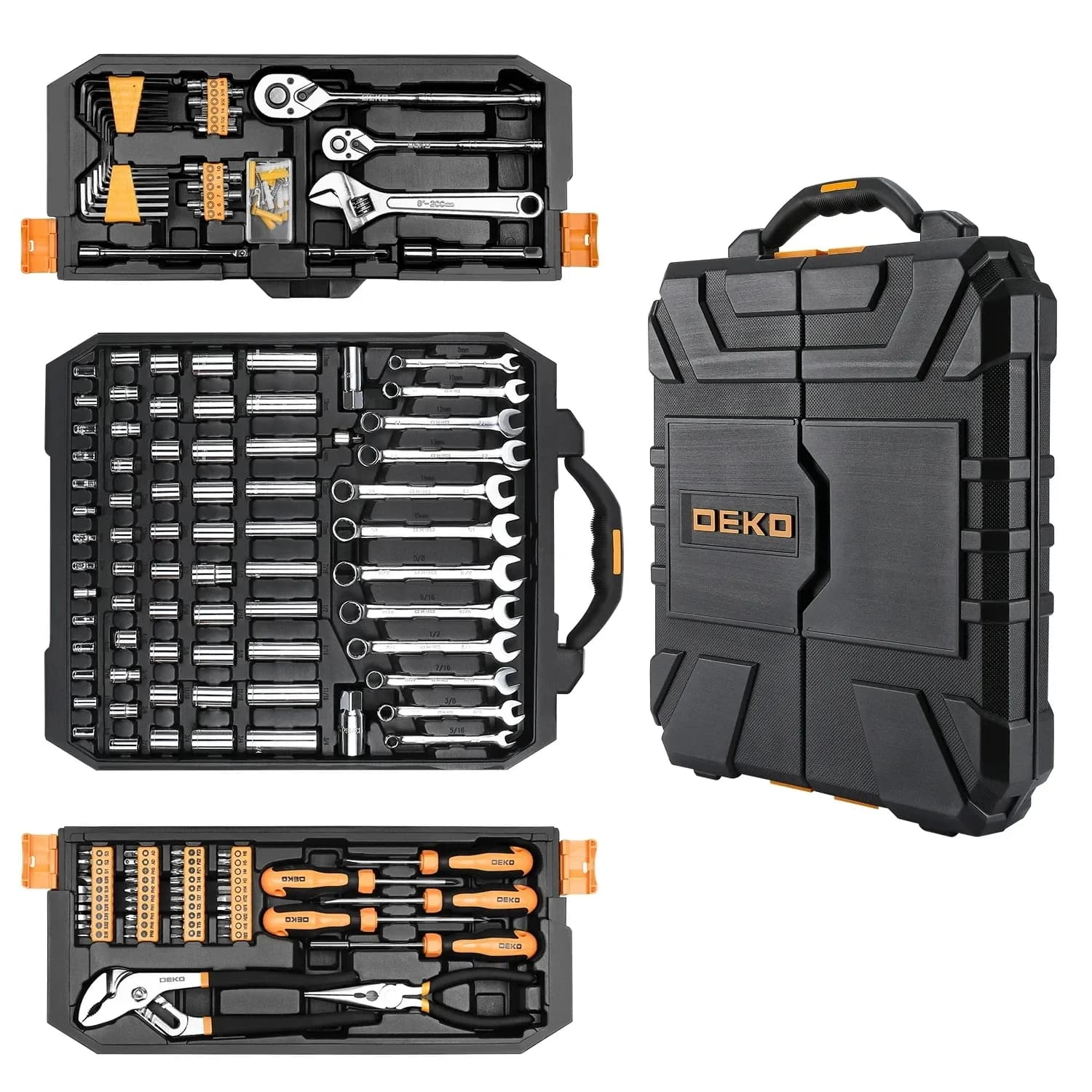 DEKO 192-teiliges Profi-Werkzeugset im robusten Koffer