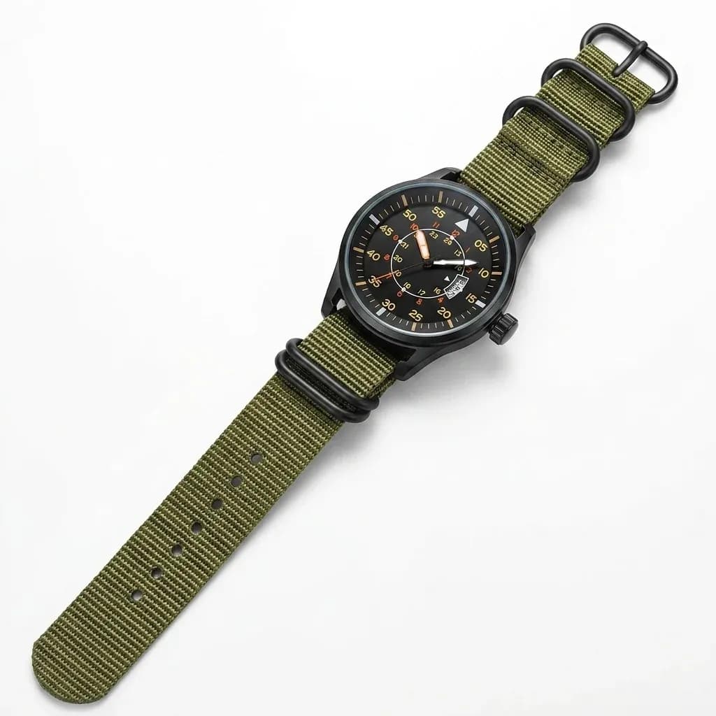 ADDIESDIVE Herrenuhr mit grünem Nylonband