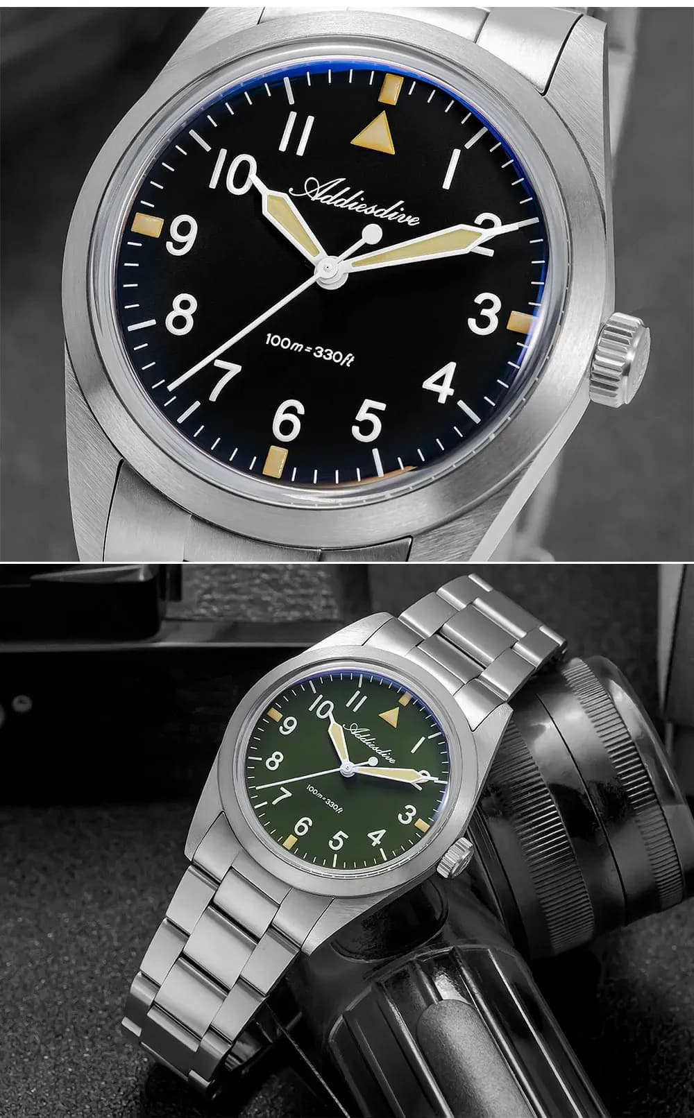 ADDIESDIVE AD2502 Titan-Dressuhr 36 mm mit Saphirglas