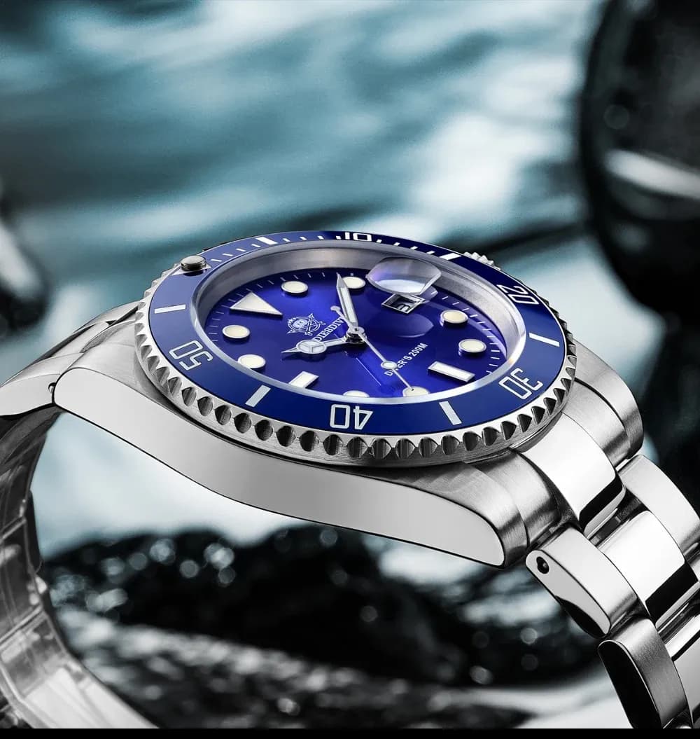 ADDIESDIVE Herren-Quarzuhr mit Keramiklünette und 200 m Wasserschutz