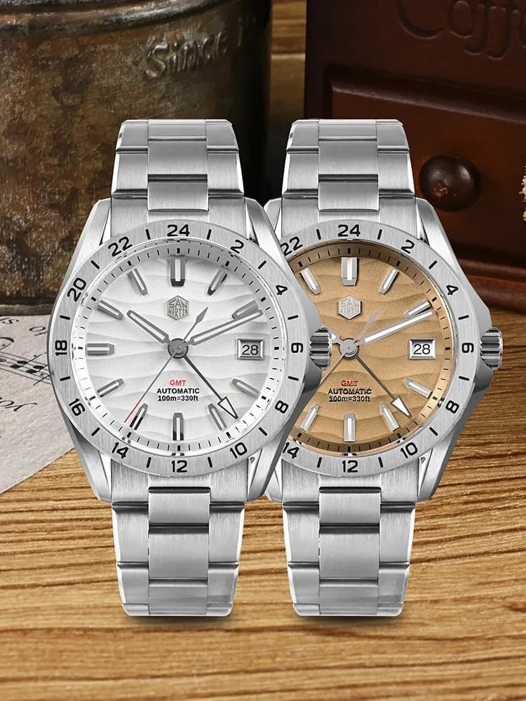 San Martin 39-mm Desert Texture GMT Automatikuhr mit Saphirglas