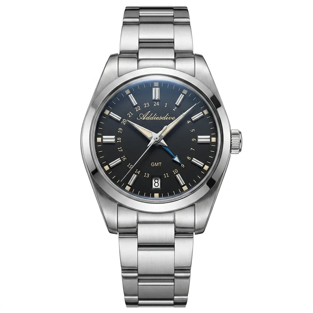 ADDIESDIVE GMT-Quarzuhr aus Stahl