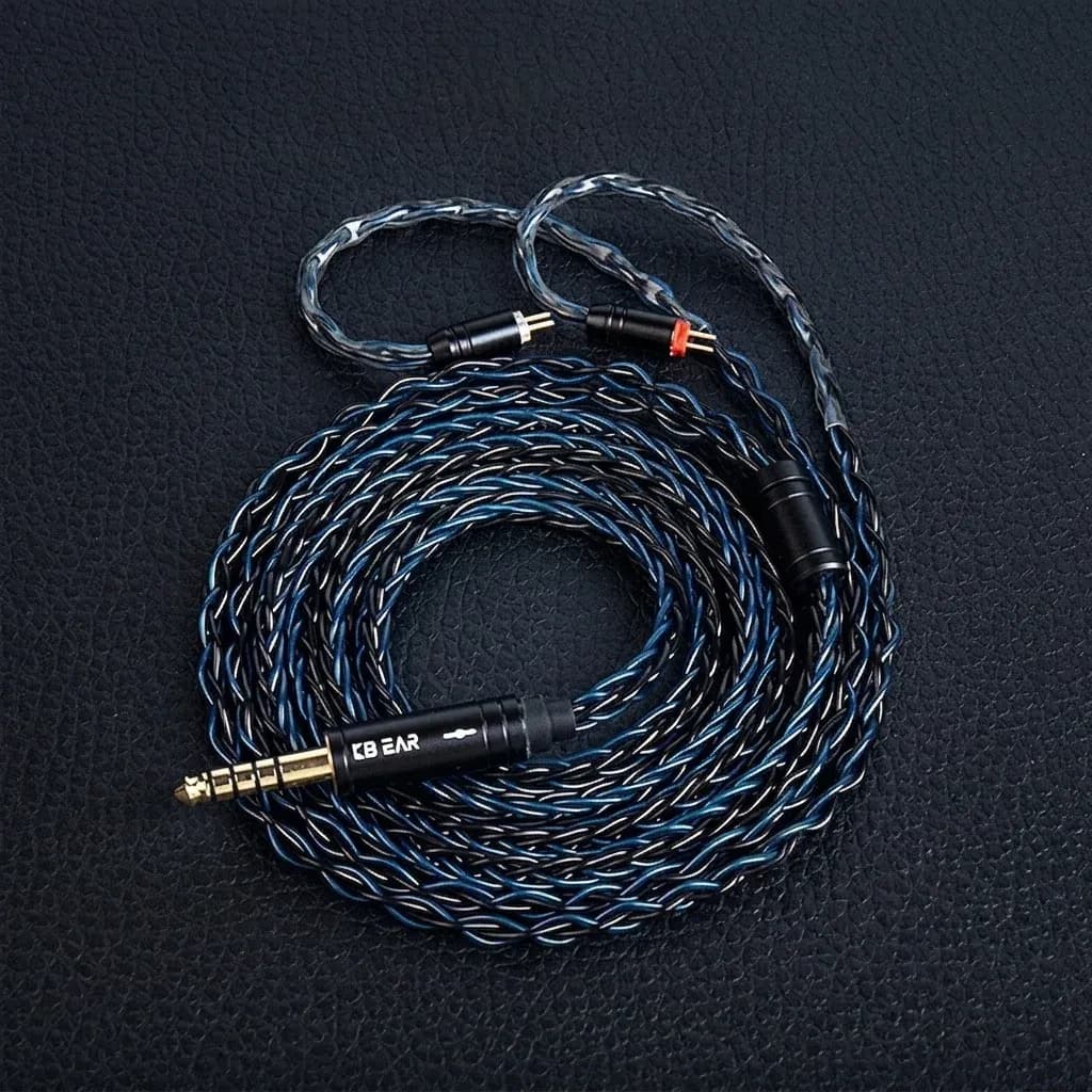 Versilbertes KBEAR In-Ear-Kabel von oben