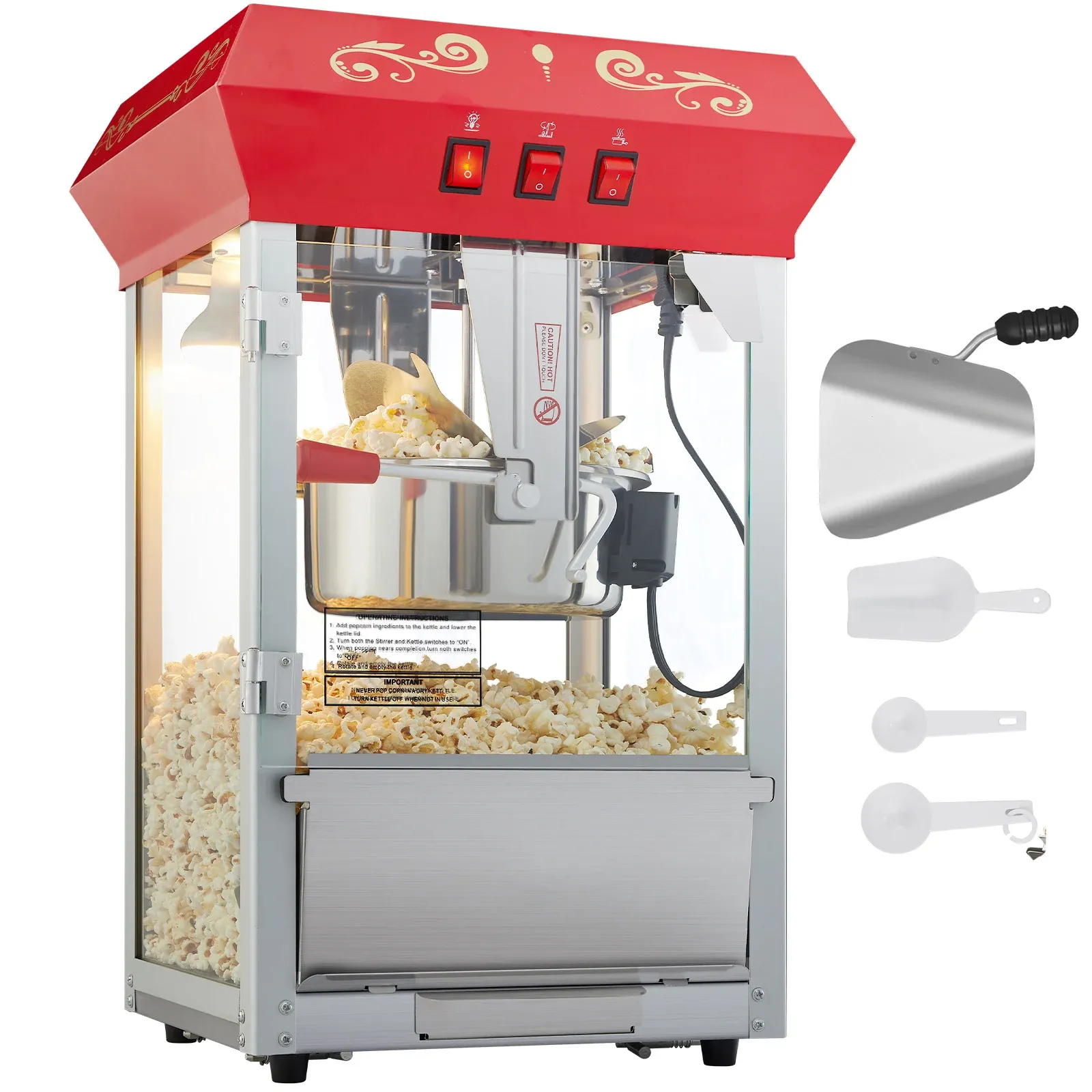 SucceBuy Kino-Popcornmaschine mit Glasgehäuse