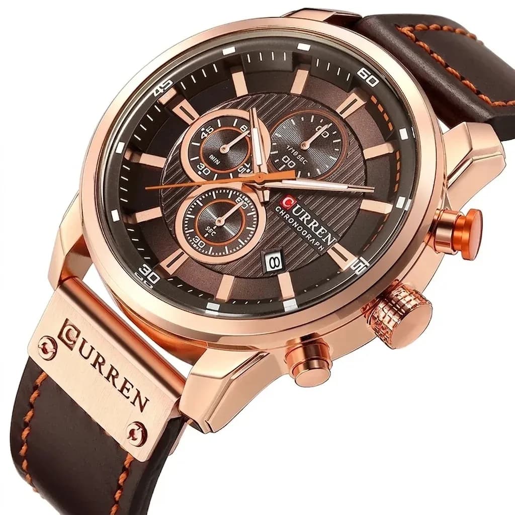 CURREN Herren-Quarzuhr mit Chronograph und Lederband