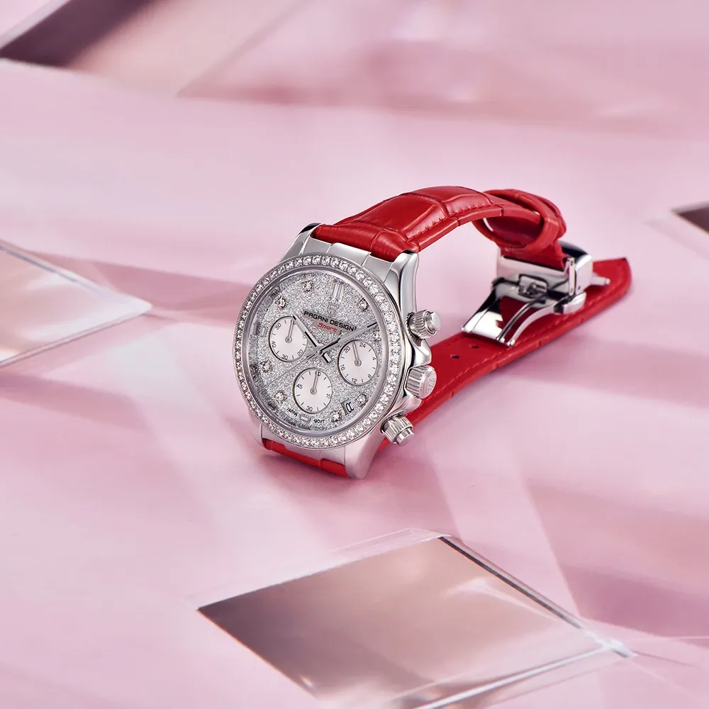 PAGANI DESIGN Damen-Quarzuhr mit Saphirglas und Kalender