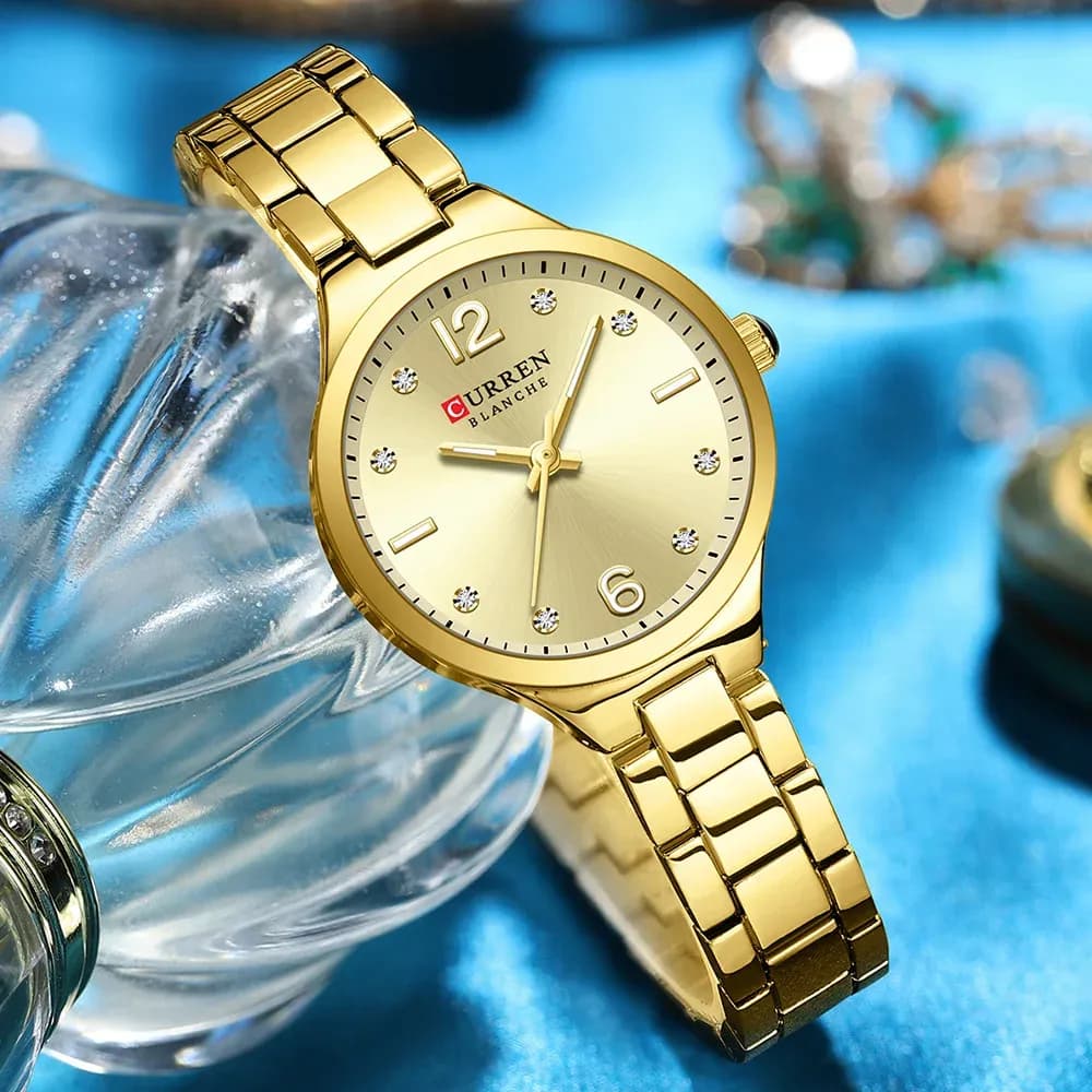 CURREN Damen-Quarzuhr mit schlankem Metallarmband