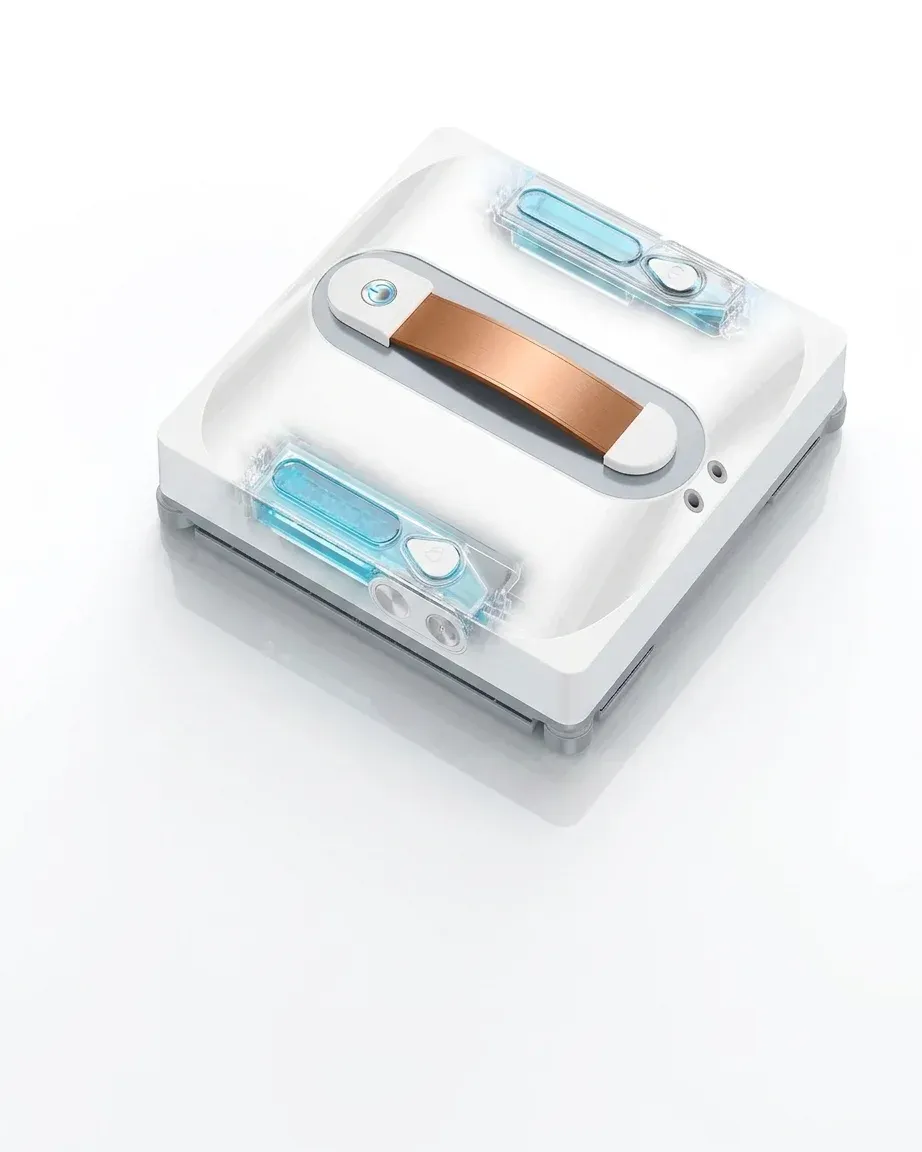 Lubluelu Fensterputzroboter in Weiß mit Kupferleiste