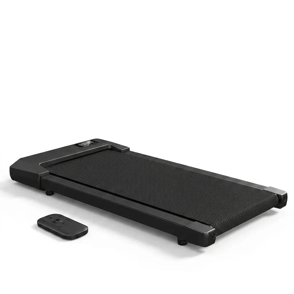 הליכון הליכה שטוח שחור עם תצוגת LCD