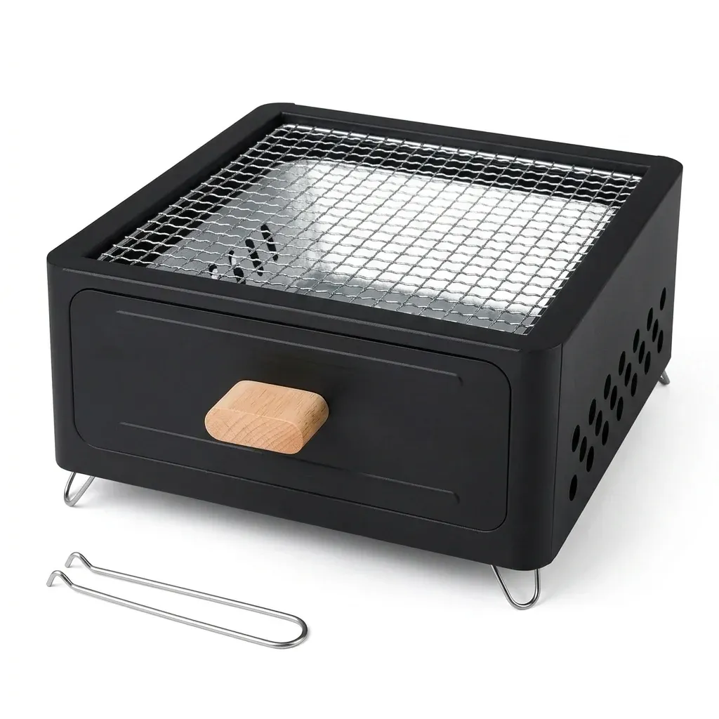 WESTTUNE kompakter Holzkohlegrill für Camping und Balkon