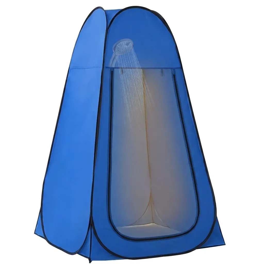 Blaues Pop-up Sichtschutz-Zelt für Camping