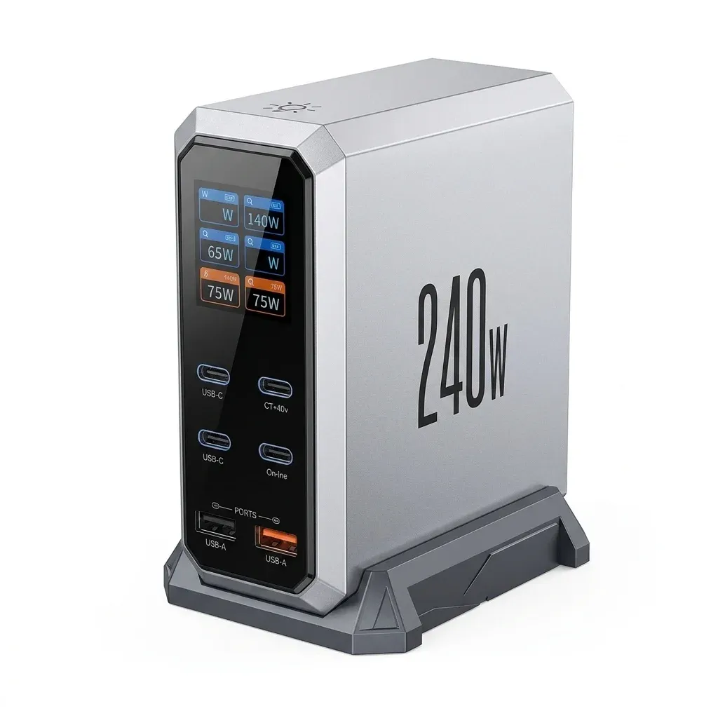 ASOMETECH 240W GaN Ladestation mit Display