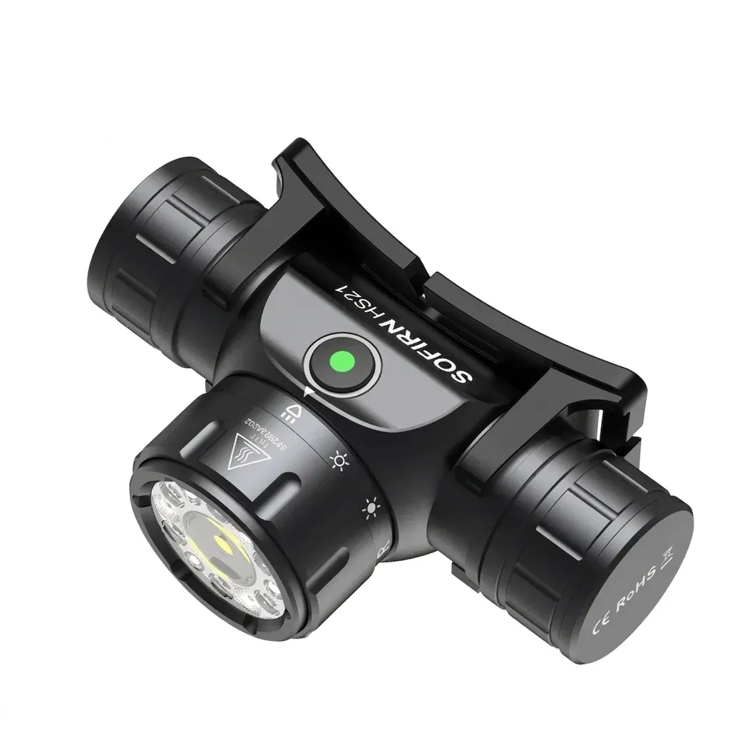 Sofirn HS21 schwarze Stirnlampe im Studio