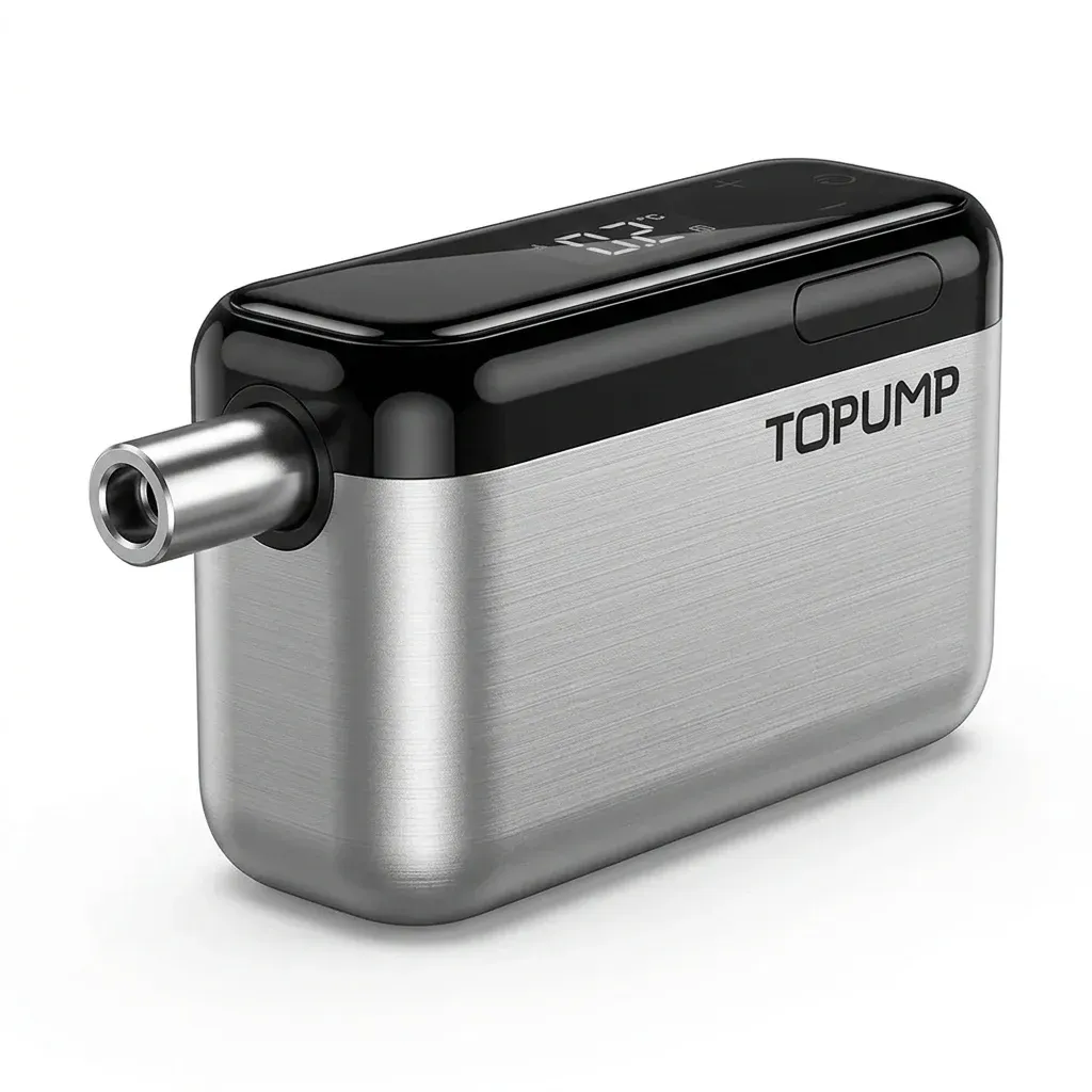 Kompakte Akku-Luftpumpe für Fahrradreifen mit Display