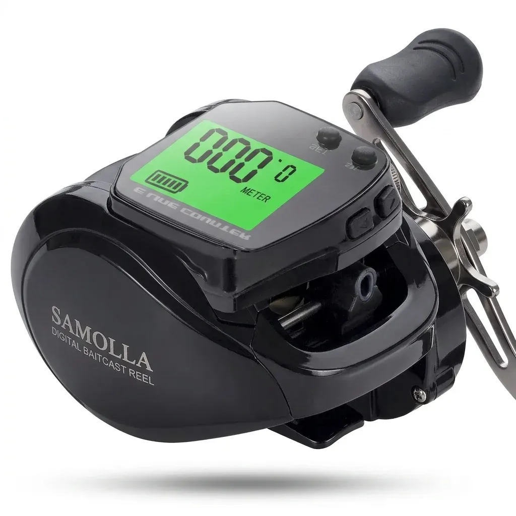 SAMOLLA Digital-Baitcastrolle mit LED-Display