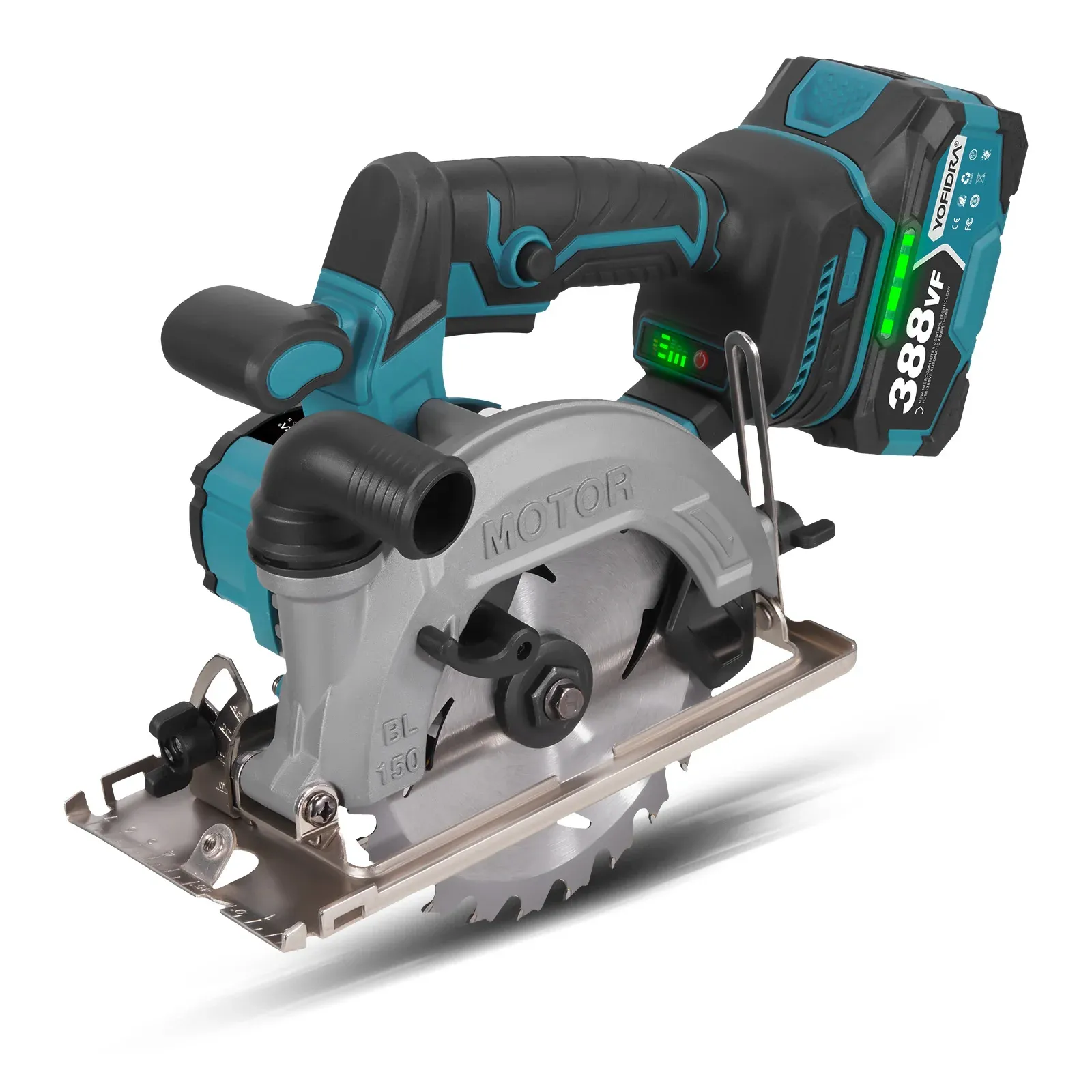 Yofidra 6-Zoll Akku-Kreissäge mit Brushless-Motor