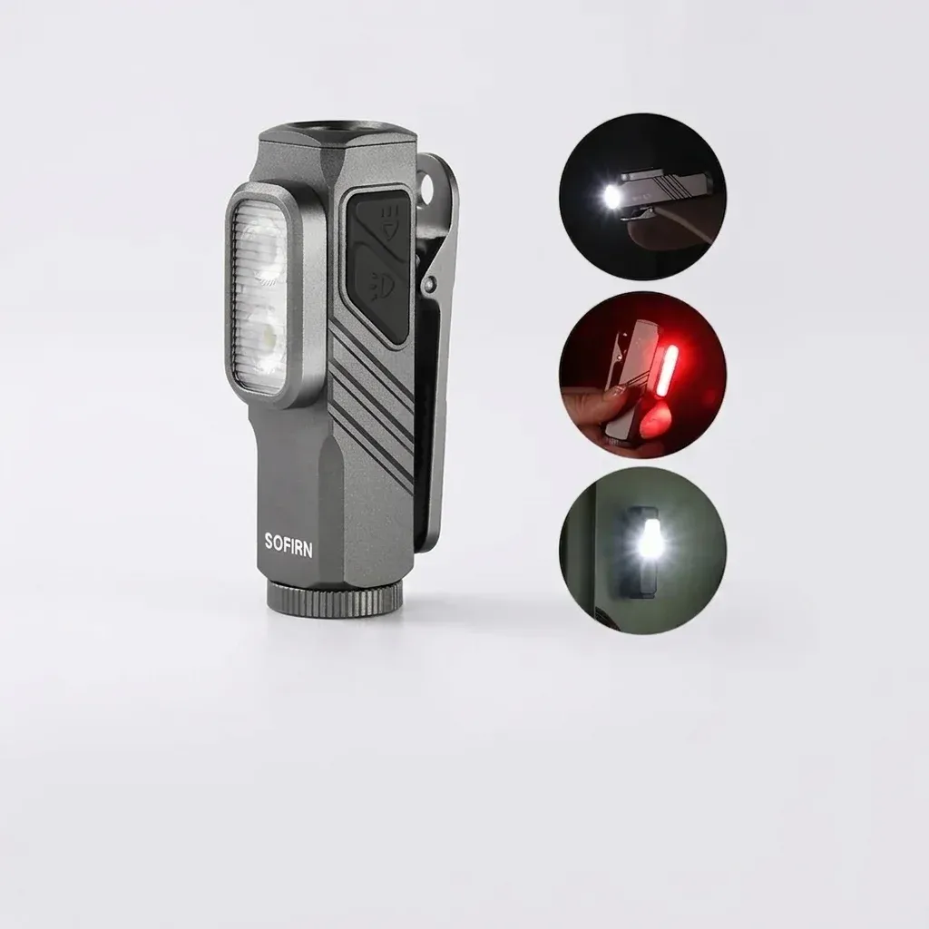 Sofirn ST10 EDC-Taschenlampe mit Rotlicht und Magnetfuß