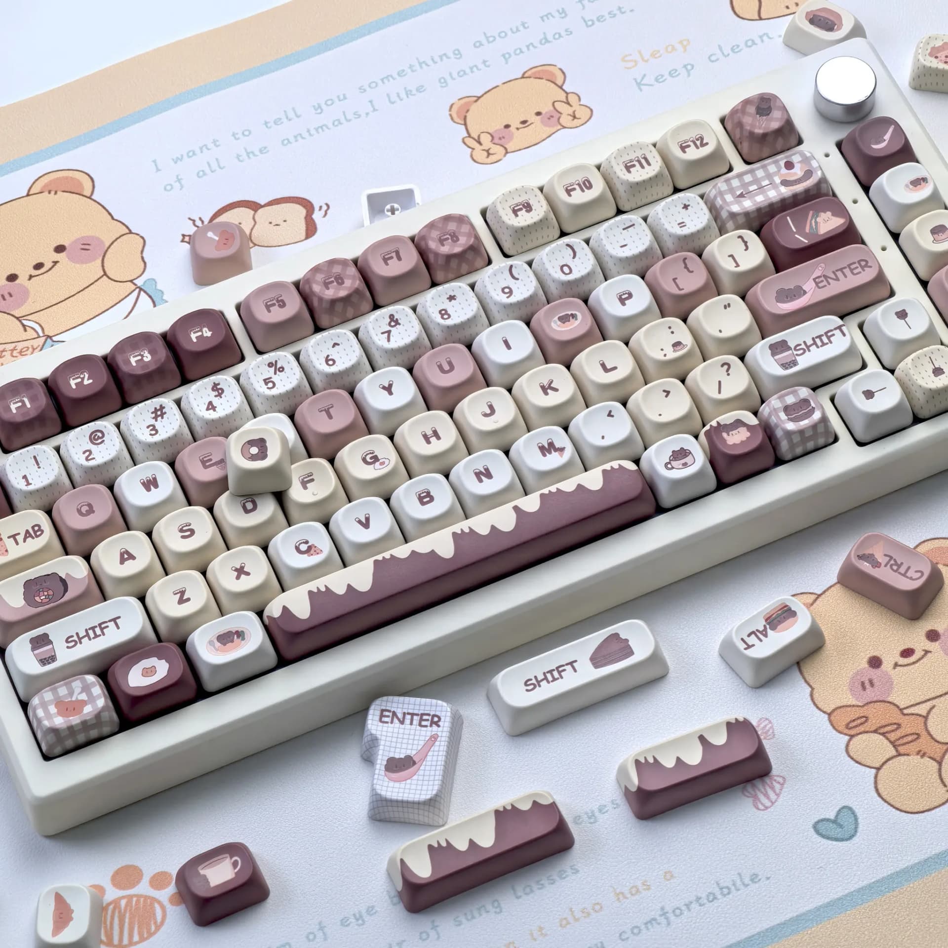 Butter-Bear PBT-Keycap-Set im Alice-Layout für Aula F75
