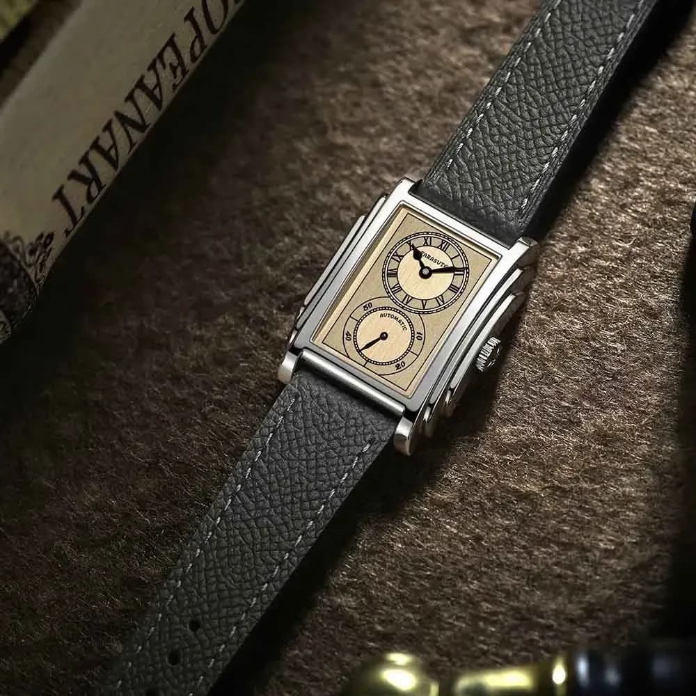 FARASUTE Automatikuhr im Art-Déco-Rechteckdesign