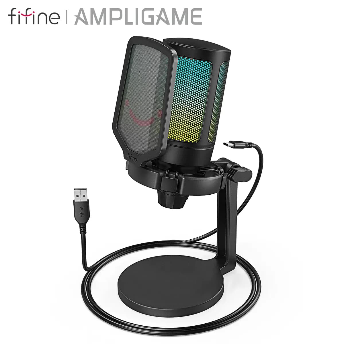 FIFINE A6 NEO USB-Gaming-Mikrofon mit RGB und Stummschaltung