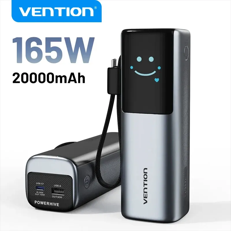 Vention 165-W-Powerbank mit 20.000 mAh und Display