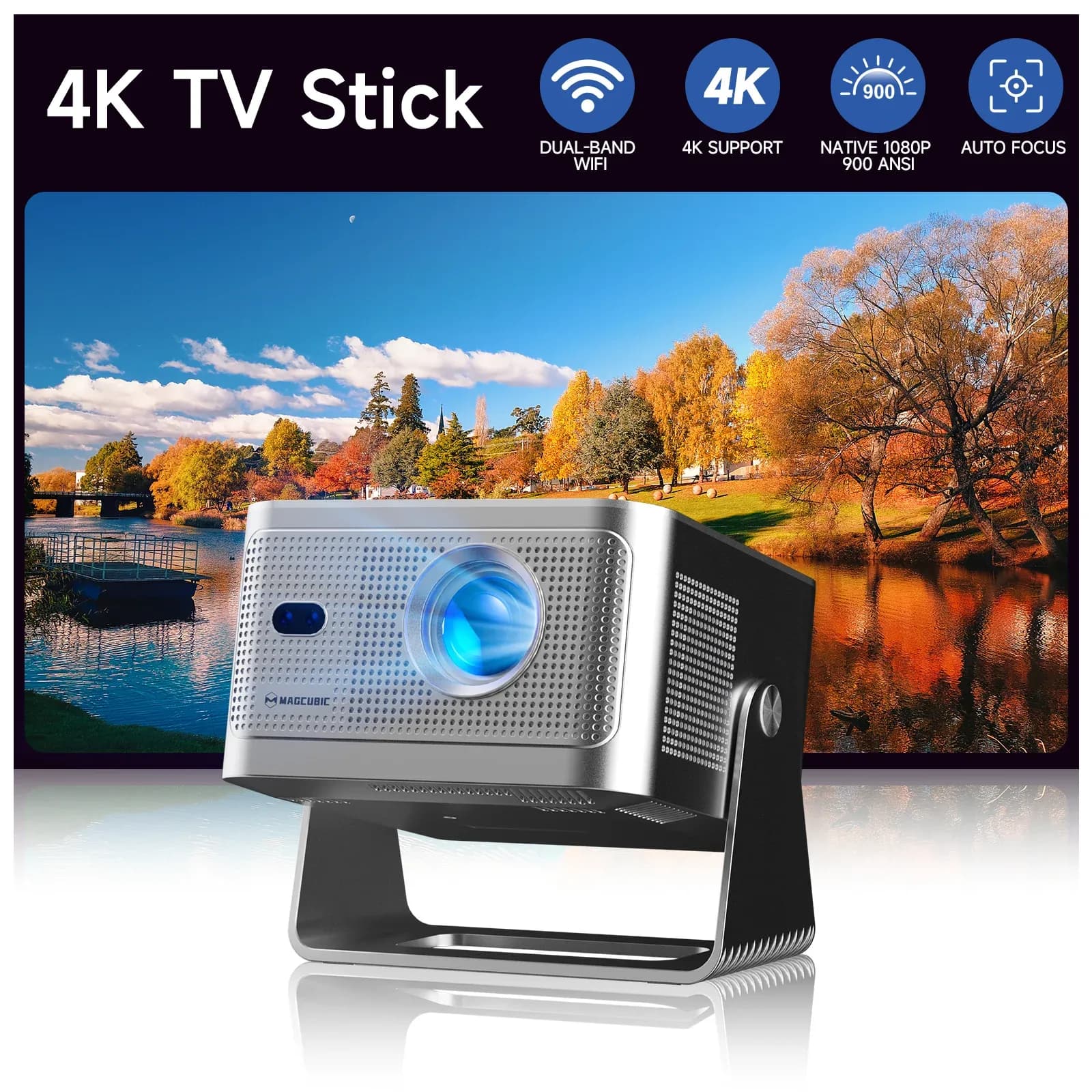 Magcubic HY350GTV 1080p Heimkino-Projektor mit Google TV