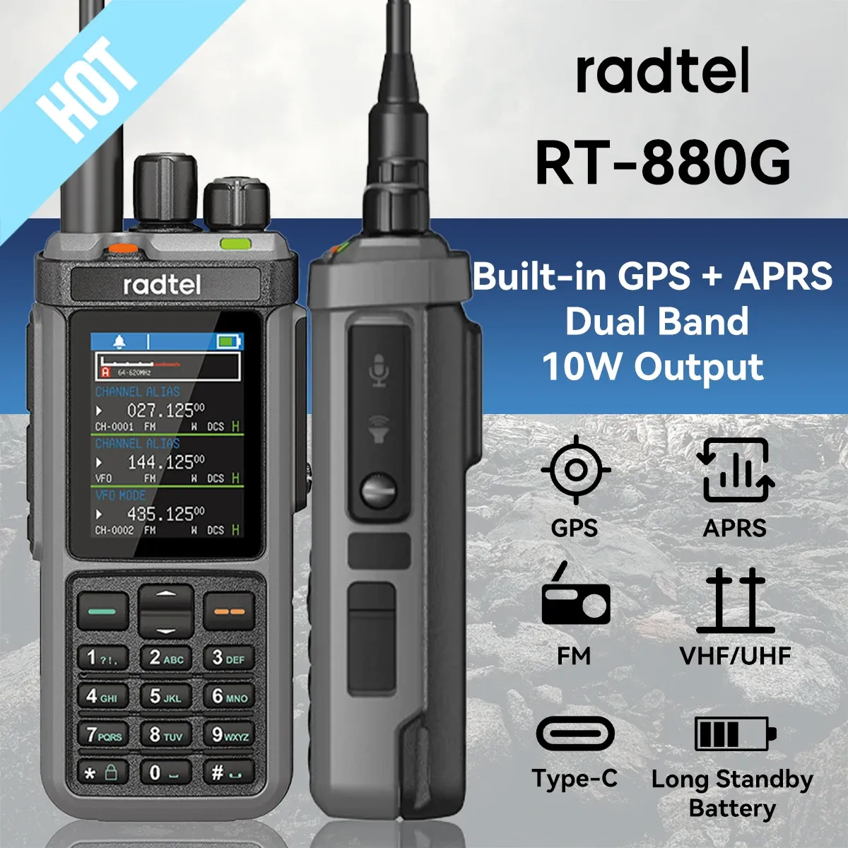 Radtel RT-880G Multiband-Handfunkgerät mit GPS und APRS