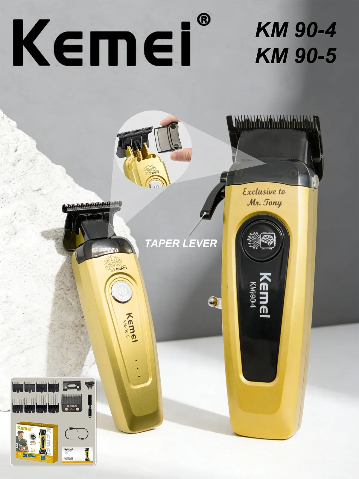 Kemei KM-90 kabellose Haarschneidemaschine für Konturen und Kurzhaarschnitte