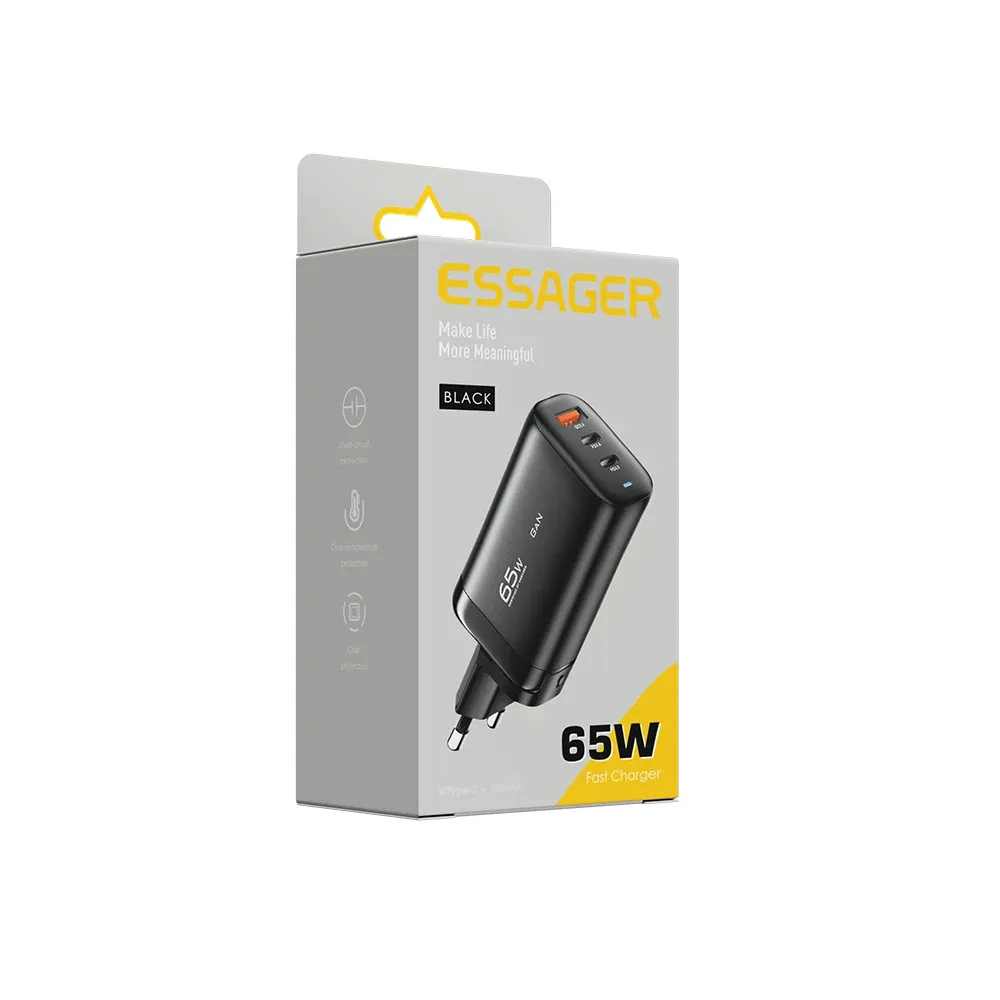 ESSAGER 65W GaN USB-C Schnellladegerät für Laptop und Smartphone