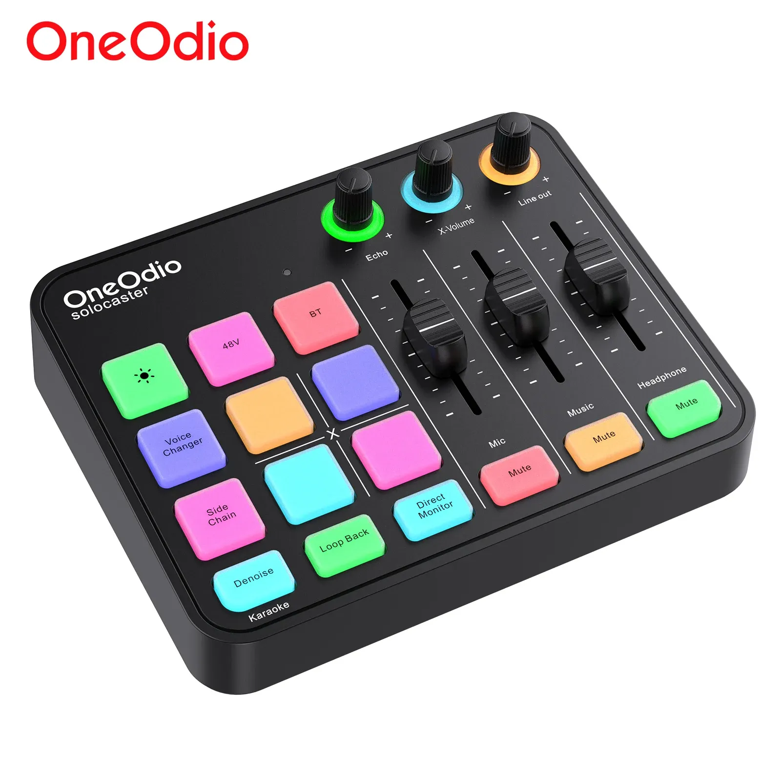 OneOdio Solocaster Gaming-Audiomixer mit XLR und 48V